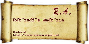 Rózsás Amázia névjegykártya
